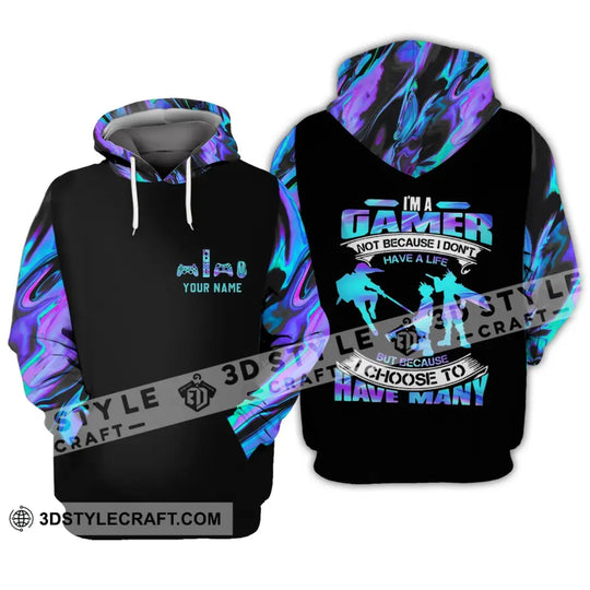 Unisex Shirt - Custom Name T-Shirt, I Am A Gamer Not Because I Don't Have A Life Shirt style option 3
