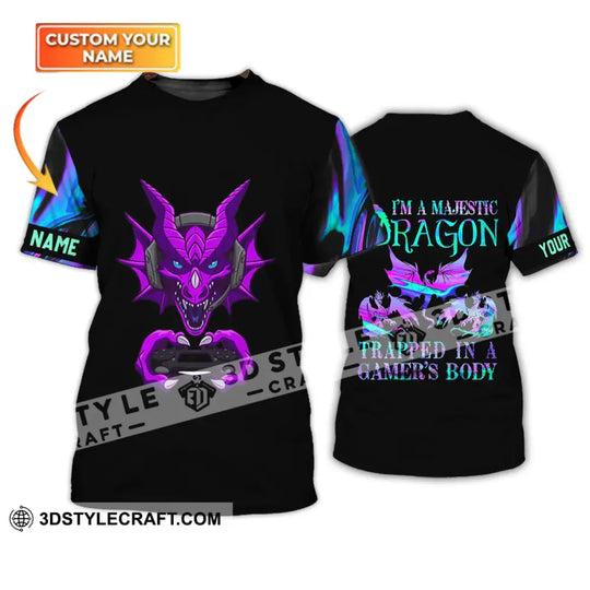 Unisex Shirt - Custom Name T-Shirt, I Am A Majestic Dragon style option 1