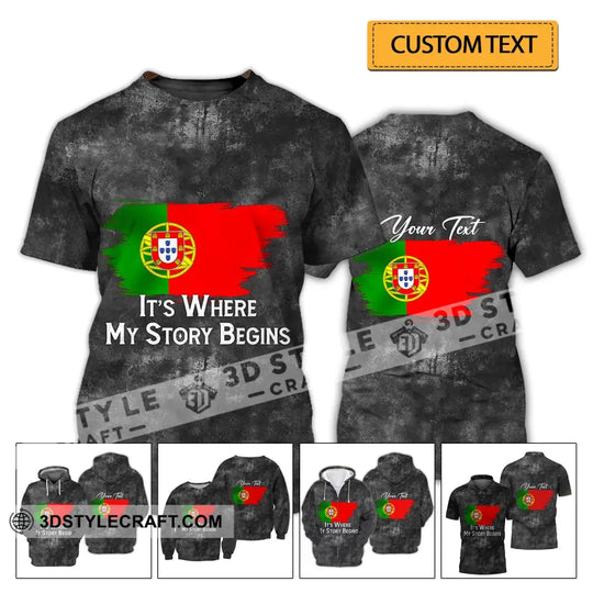 Unisex Shirt - Custom Name T-Shirt, Its Where My Story Begin Wash Style Clothing style option 2
