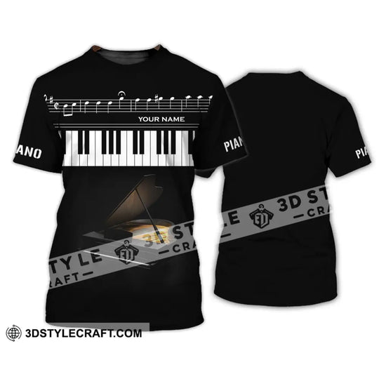 Unisex Shirt - Custom Name T-Shirt - Piano Keys Shirt style option 4