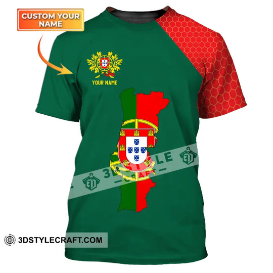 Unisex Shirt - Custom Name T-Shirt - Portugal Name Clothing, Portugal Map style option 1