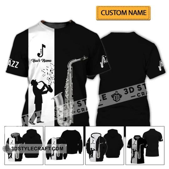Unisex Shirt - Custom Name T-Shirt - Saxophone Lover Shirt style option 2