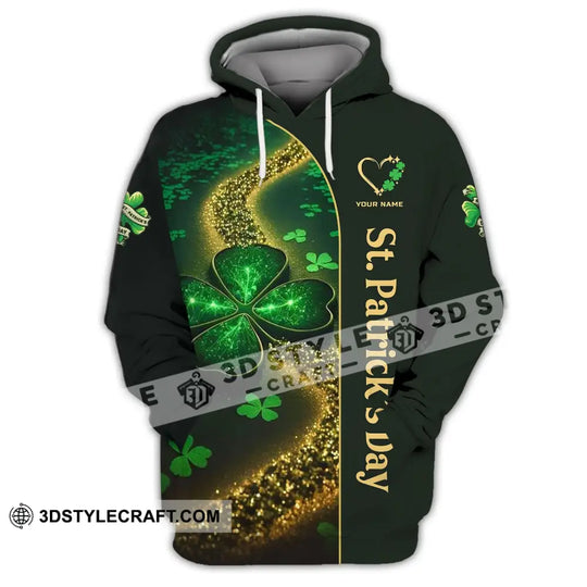 Unisex Shirt - Custom Name T-Shirt - ST. Patrick's Day Clothing, Heart With 4-Leaf Clover Shirt style option 3