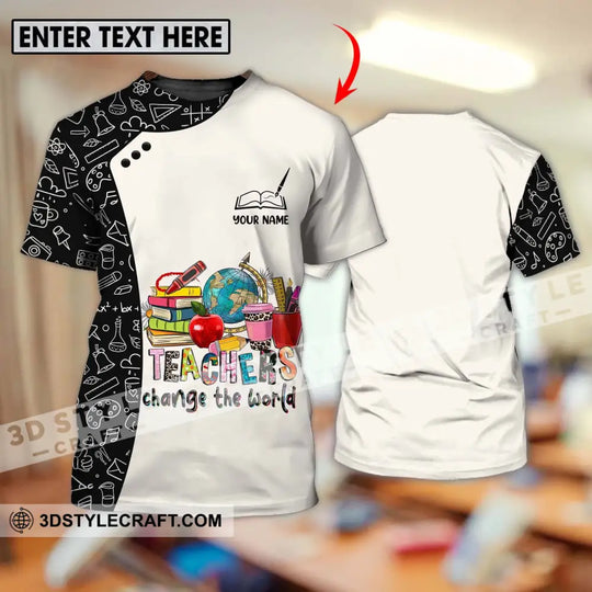 Unisex Shirt - Custom Name Teachers Change The World Shirt style option 1