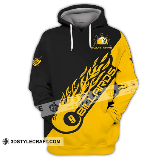 Unisex Shirt - Custom Name Shirt - Team Name Shirt, Billiard Yellow Fire style option 3