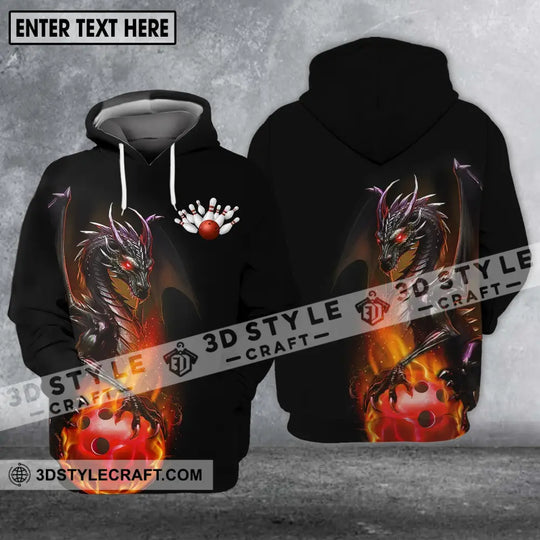 Unisex Shirt - Custom Name Shirt - Team Name Shirt, Bowling Dragon Fire Ball style option 3