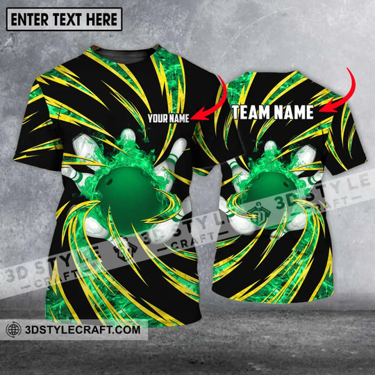 Unisex Shirt - Custom Name Shirt - Team Name Shirt, Emerald Bowling Shirt style option 1