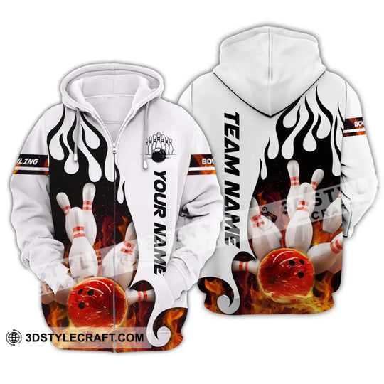 Unisex Shirt - Custom Name Shirt - Team Name Shirt, Fire Bowling Ball style option 2
