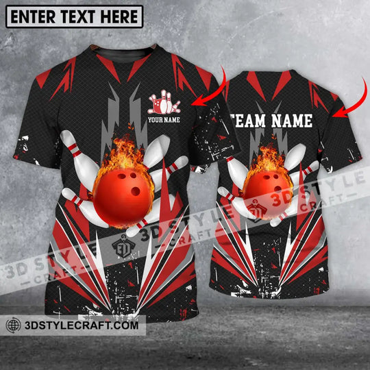 Unisex Shirt - Custom Name Shirt - Team Name Shirt,Fire Bowling Shirt style option 1