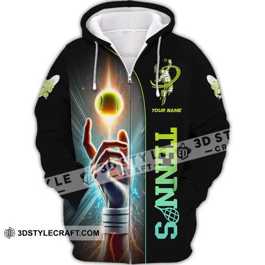 Unisex Shirt, Custom Name Tennis T-Shirt, Tennis Hoodie Long Sleeve Shirt, Gift for Tennis Lovers style option 3