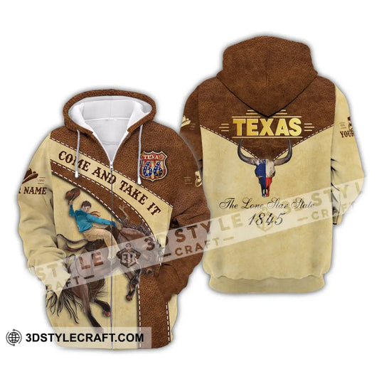 Unisex Shirt, Custom Name Texas T-Shirt, Texas 1845, Come and Take It, Texas Shirt style option 3