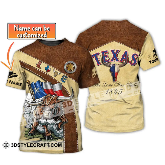 Unisex Shirt, Custom Name Texas T-Shirt, The Lone Star State 1845, Texas Shirt style option 1