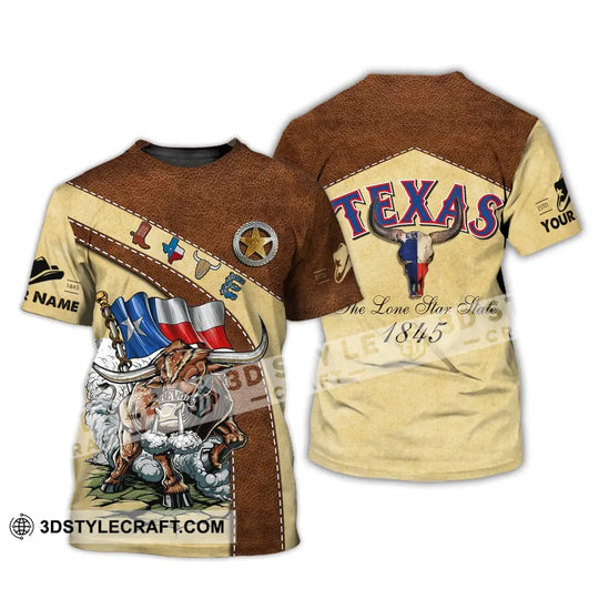 Unisex Shirt, Custom Name Texas T-Shirt, The Lone Star State 1845, Texas Shirt style option 2