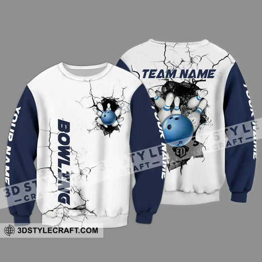 Unisex Shirt - Custom Name The Bowling Player Sport Shirt Cracking Wall style option 4