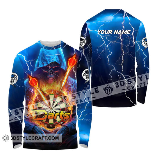 Unisex Shirt - Custom Name The Skull Darts Sport Shirt, Fire And Ice Darts style option 4