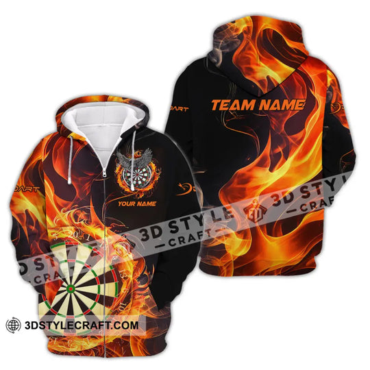 Unisex Shirt - Custom Name The Skull Darts Sport Shirt, Fire Darts style option 2