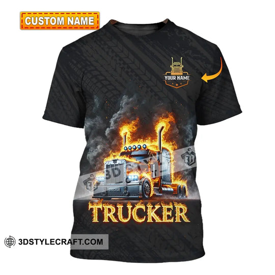Unisex Shirt, Custom Name Trucker Shirt, Trucker Driver T-Shirt style option 1