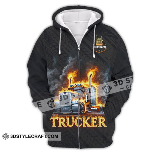 Unisex Shirt, Custom Name Trucker Shirt, Trucker Driver T-Shirt style option 3