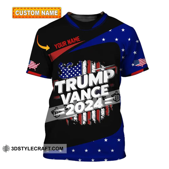 Unisex Shirt, Custom Name Trump Vance 2024 Shirt, Trump For President T-Shirt style option 1