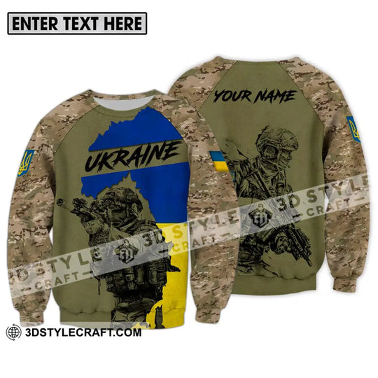 Unisex Shirt - Custom Name Ukraina Army Shirt style option 4