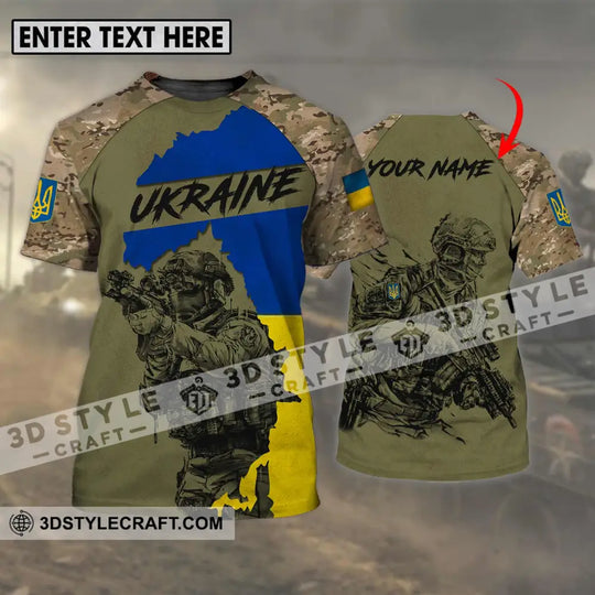 Unisex Shirt - Custom Name Ukraina Army Shirt style option 1