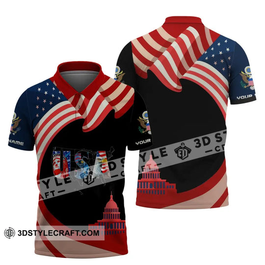 Unisex Shirt, Custom Name USA T-Shirt, USA Flag Shirt, Statue of Liberty T-Shirt style option 4