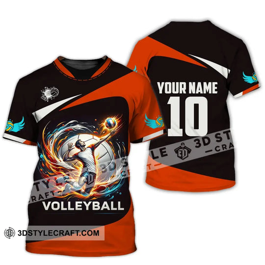Unisex Shirt, Custom Name Volleyball Shirt, T-Shirt for Volleyball Club, Gift for Volleyball Players style option 2