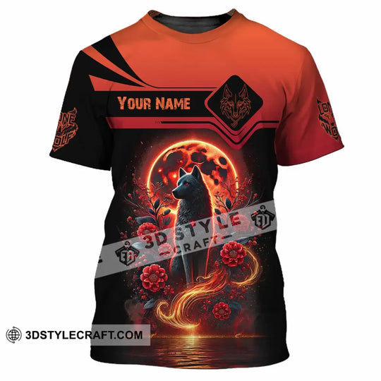 Unisex Shirt, Custom Name Wolf Shirt, Lone Wolf Shirt style option 2