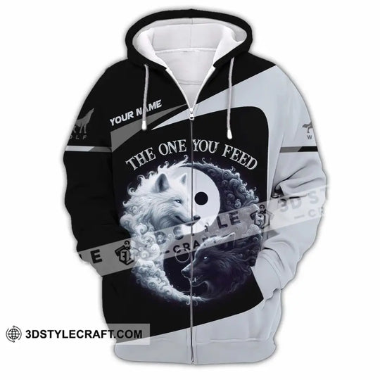Unisex Shirt, Custom Name Wolf Shirt, The One You Feed Shirt style option 3