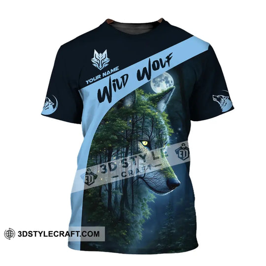 Unisex Shirt, Custom Name Wolf Shirt, Wild Wolf Shirt style option 2