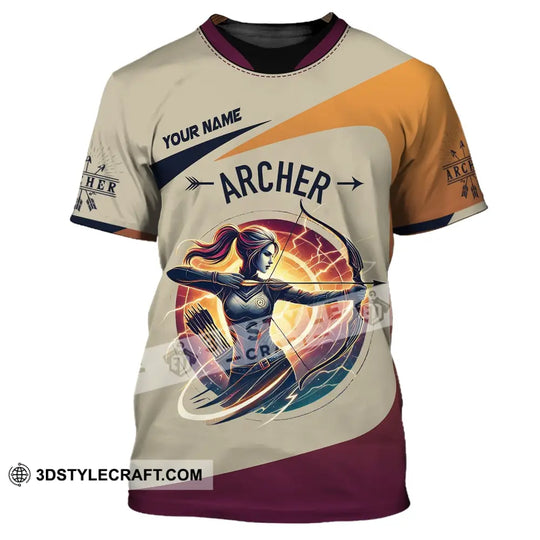 Unisex Shirt, Custom Name Woman Archery Shirt, Archery Polo Long Sleeve, Archery Love T-Shirt style option 2