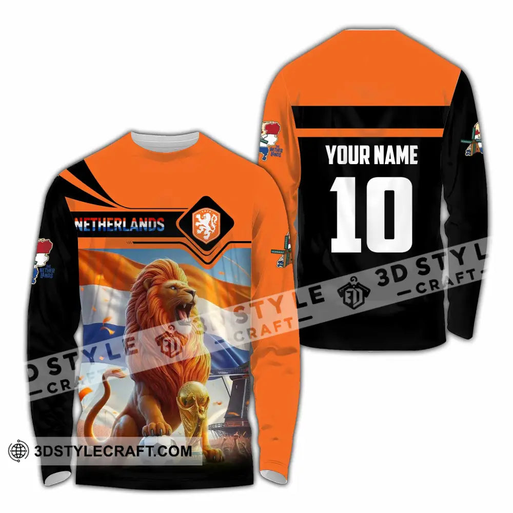Unisex Shirt - Custom Netherlands World Cup 2026 3D Shirt Long Sleeve Shirt / S T-shirt