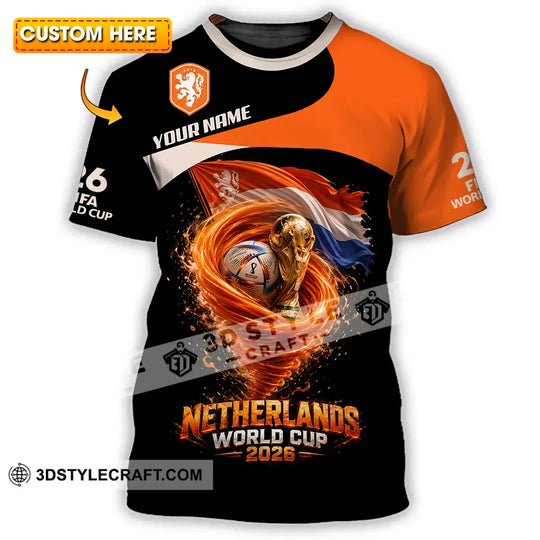 Unisex Shirt - Custom Netherlands World Cup 2026 3D Shirt style option 1
