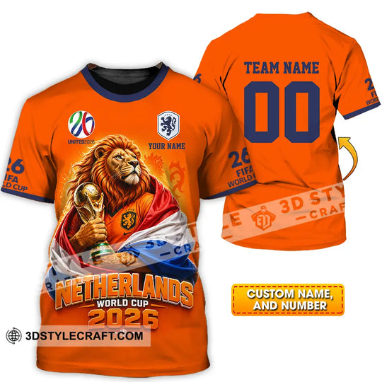 Unisex Shirt - Custom Netherlands World Cup 2026 3D Shirt style option 1