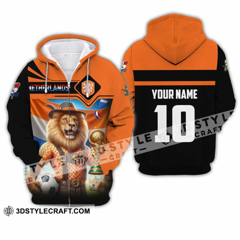 Unisex Shirt - Custom Netherlands World Cup 2026 3D Shirt Zipper Hoodie / S T-shirt