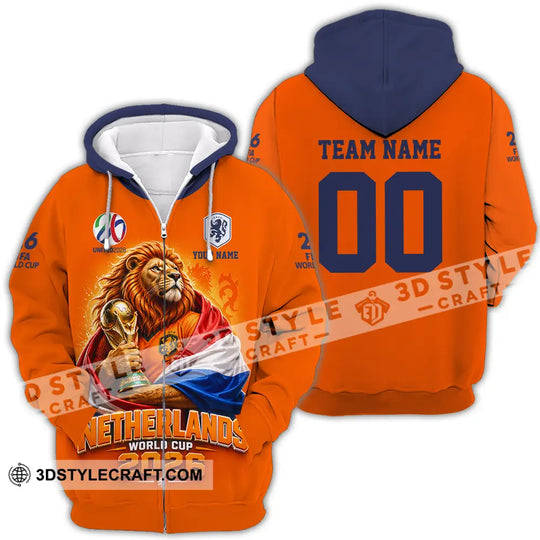 Unisex Shirt - Custom Netherlands World Cup 2026 3D Shirt style option 4