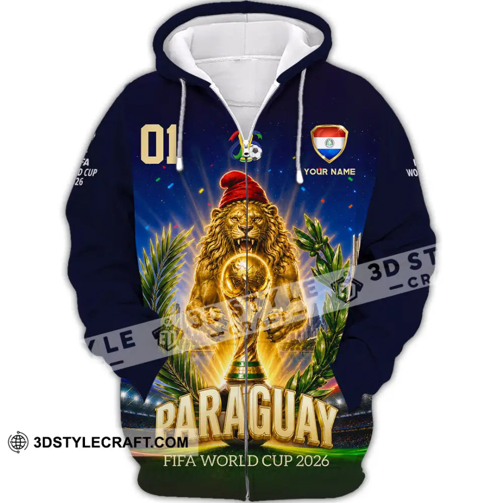 Unisex Shirt - Custom Paraguay World Cup 2026 Shirt - Zipper Hoodie / S - T-shirt