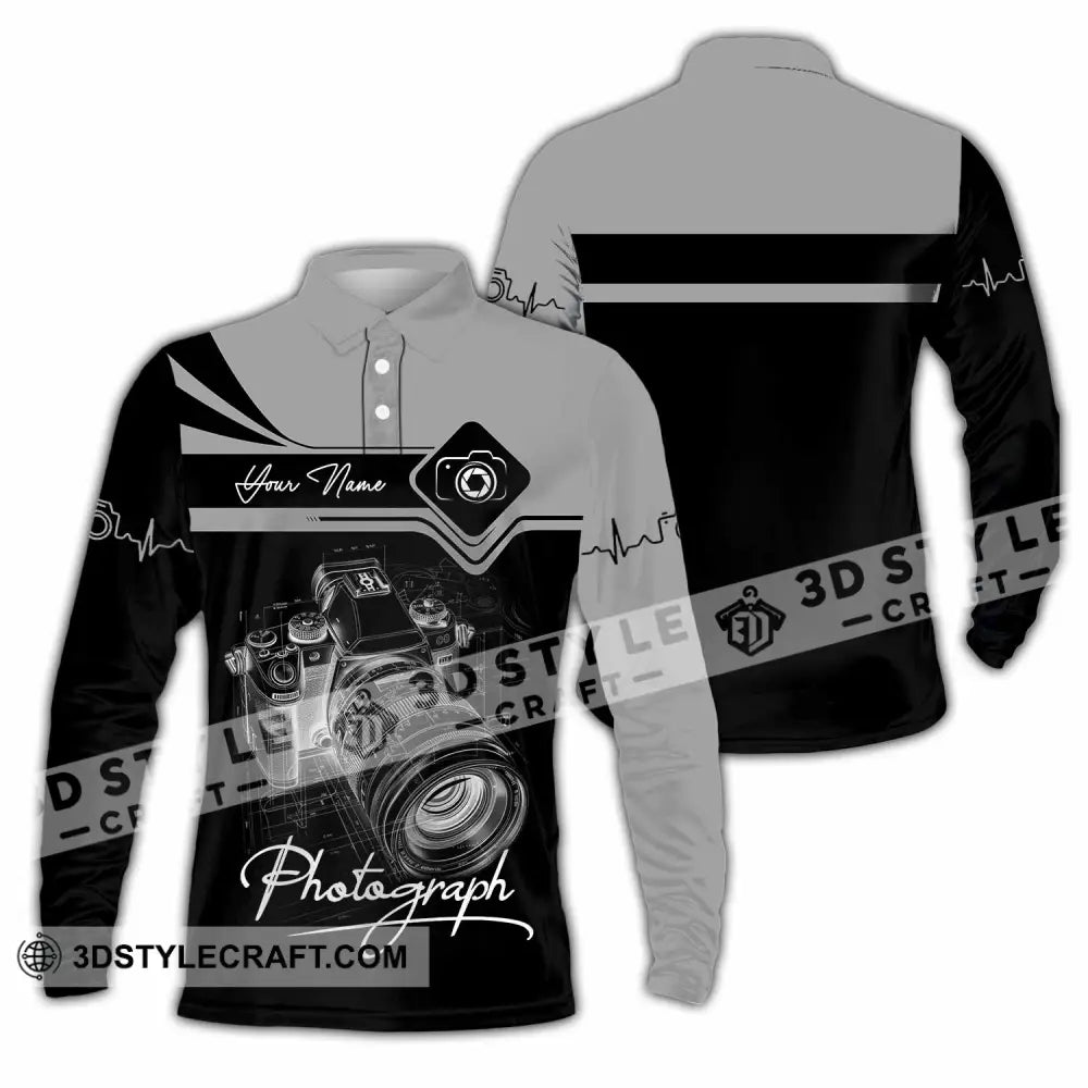 Unisex Shirt - Custom Photograph 3D Shirt Long Sleeve Polo / S T-shirt