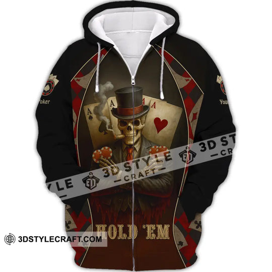 Unisex Shirt - Custom Poker Lover Shirt, Hold 'Em Born To Play Poker Forced To Work style option 3