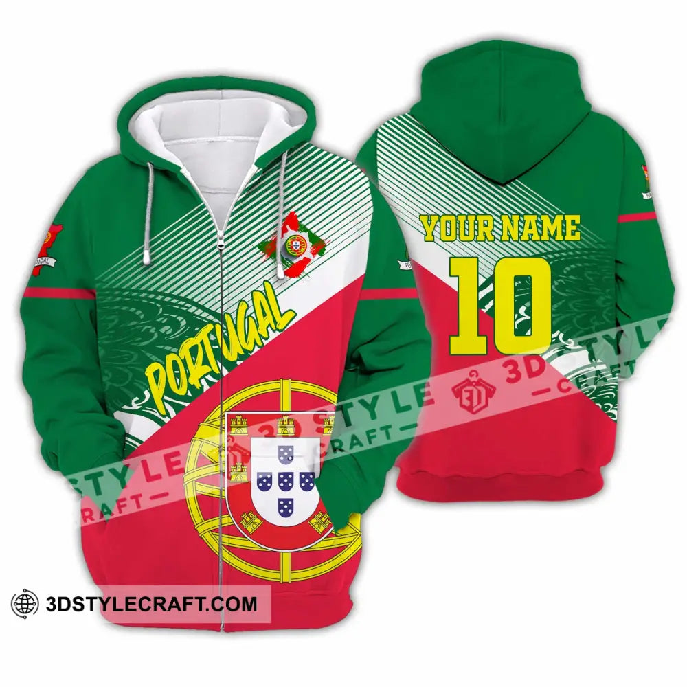 Unisex Shirt - Custom Portugal 3D Shirt Zipper Hoodie / S T-shirt