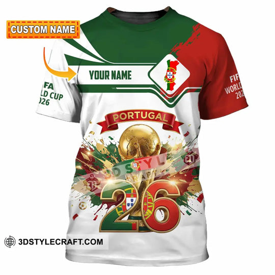 Unisex Shirt - Custom Portugal FIFA World Cup 2026 3D Shirt style option 1