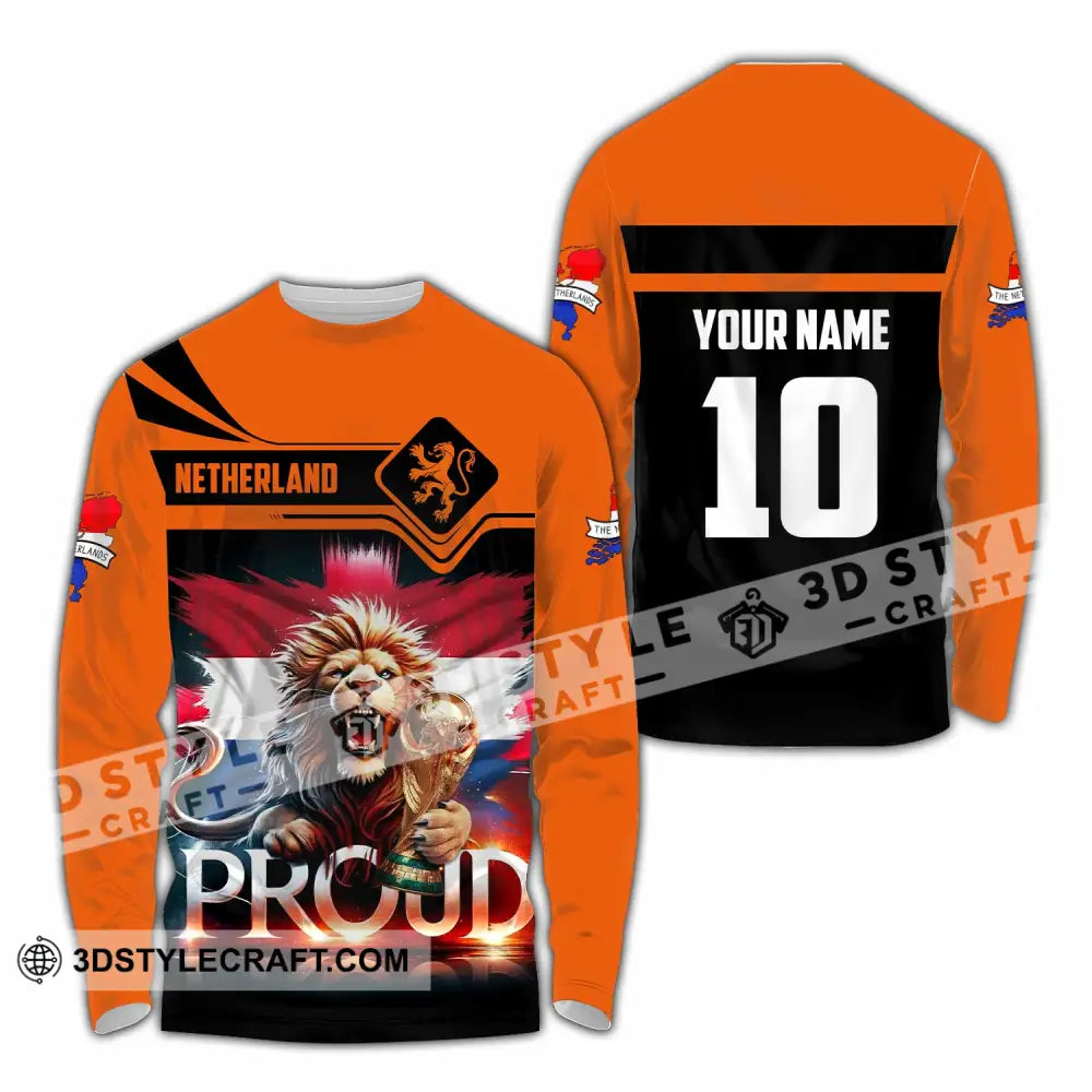 Unisex Shirt - Custom Proud Netherlands World Cup 2026 3D Shirt Long Sleeve Shirt / S T-shirt