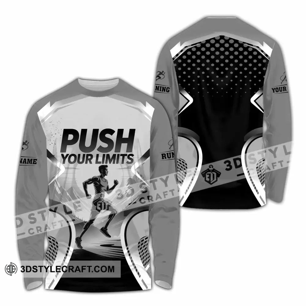 Unisex Shirt - Custom Push Your Limits Running 3D Shirt Long Sleeve Shirt / S T-shirt