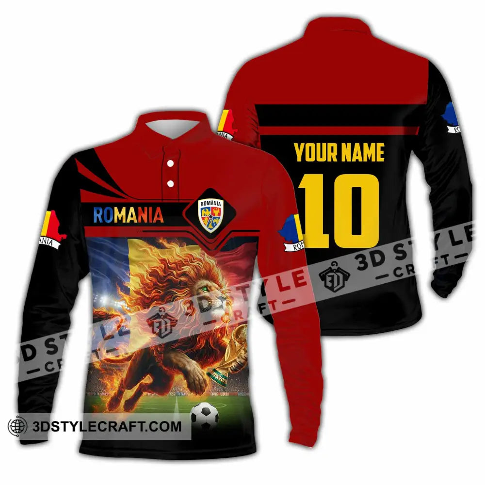 Unisex Shirt - Custom Romania 3D Shirt Long Sleeve Polo / S T-shirt