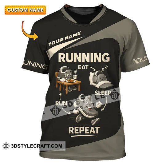 Unisex Shirt - Custom Run Eat Sleep And Repeat, Running Lover, Runner Shirt style option 1