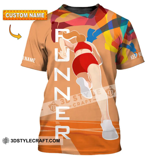 Unisex Shirt - Custom Runner, Keep Running 3D Shirt style option 1