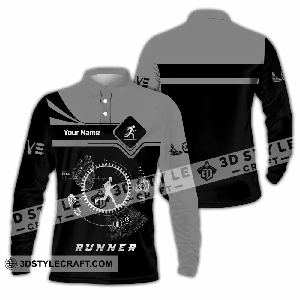 Unisex Shirt - Custom Runner Shirt - Long Sleeve Polo / S - T-shirt