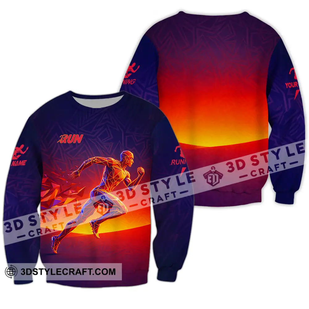 Unisex Shirt - Custom Running 3D Shirt Long Sleeve / S T-shirt