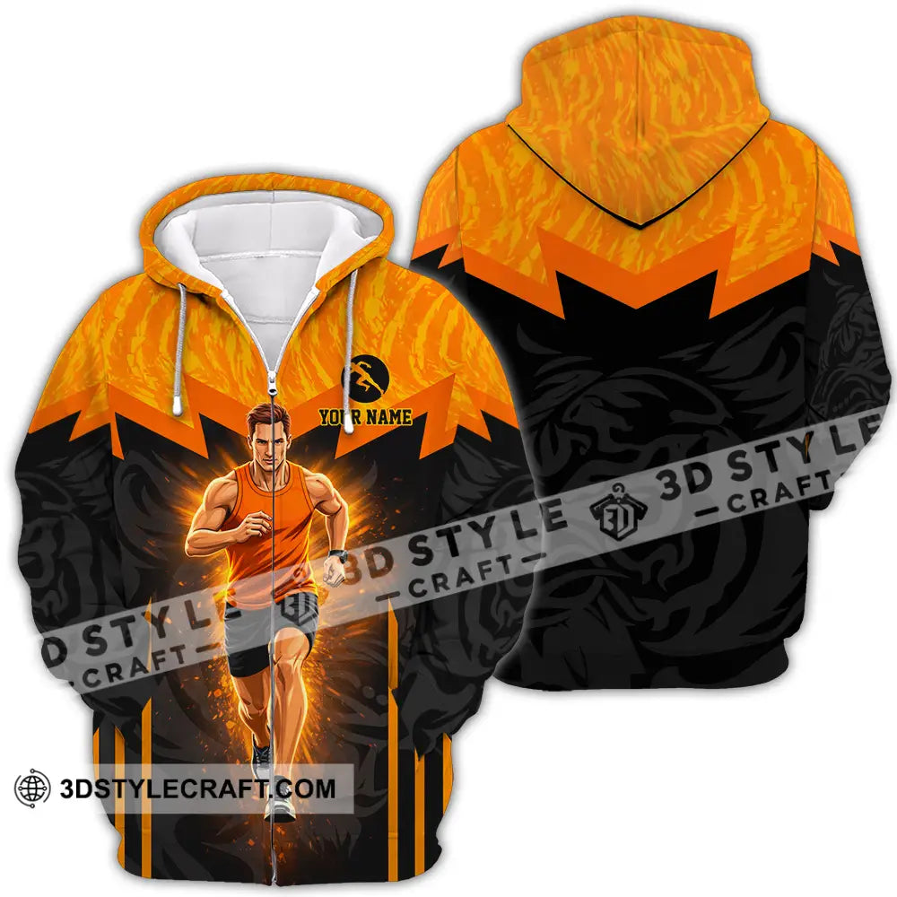 Unisex Shirt - Custom Running 3D Shirt Zipper Hoodie / S T-shirt