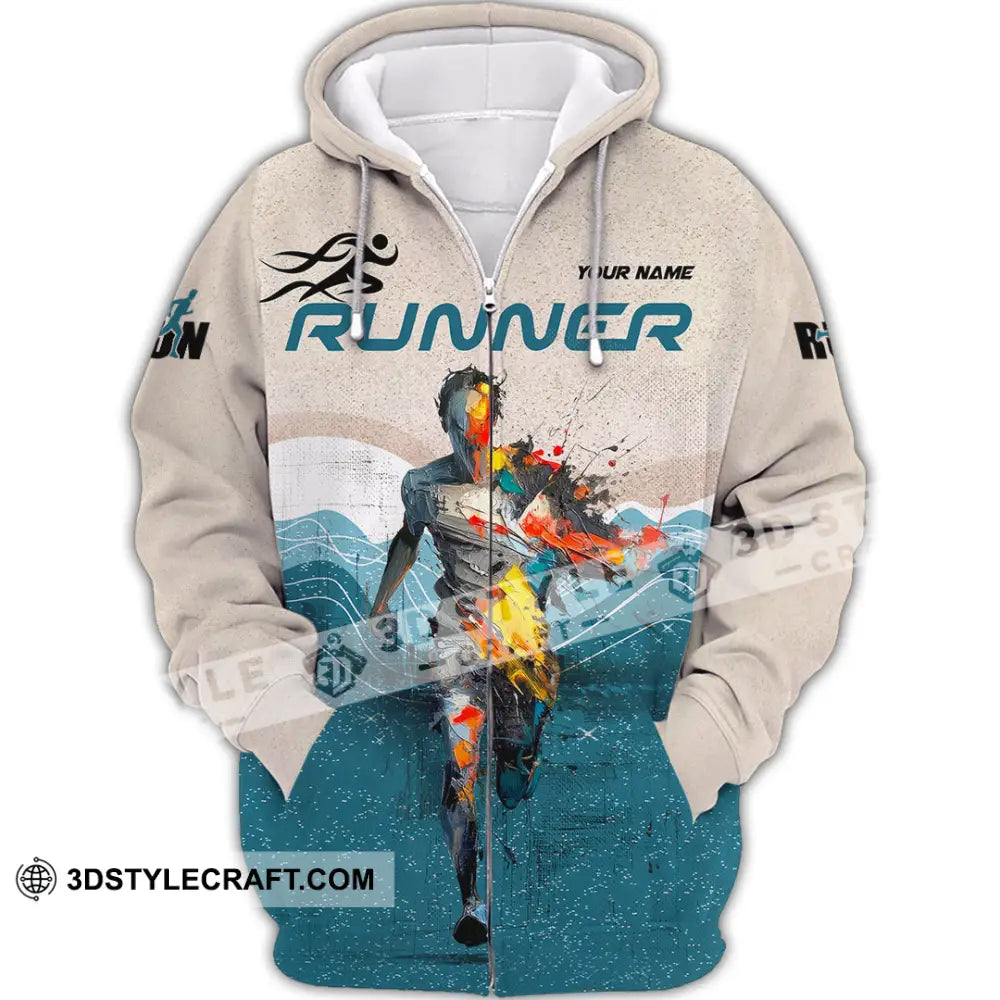 Unisex Shirt - Custom Running 3D Shirt - Zipper Hoodie / S - T-shirt